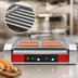 Thumbnail image #3 for Omcan Countertop Electric Hot Dog Roller Grill with 5 Stainless Steel Rollers and Dual Temperature Zones