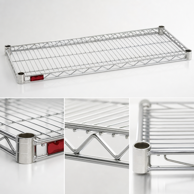 Product image #3 for Eagle Group QuadTruss 72 x 18 Inch Stainless Steel Wire Shelf, 600 lb. Capacity