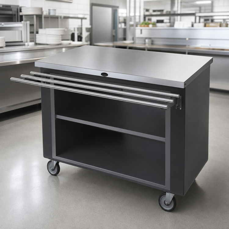 Product image #3 for Randell Custom & Serving 48-Inch Mobile Modular Fiberglass Utility Worktop Serving Station with Enclosed Base