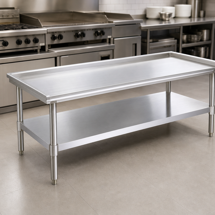 Product image #3 for Eagle Group T2496SGS 96-3/8-Inch Wide Griddle/Equipment Stand with Open Base and Adjustable Undershelf
