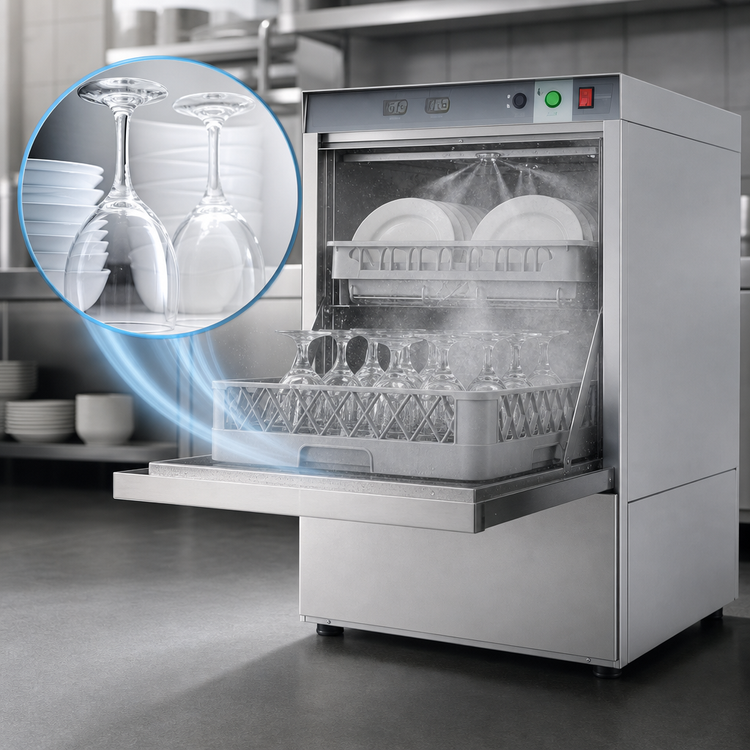 Product image #3 for Champion UH130B High-Temperature Undercounter Dishwasher with Built-In Booster, 20 x 20 Rack