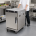 Thumbnail image #3 for Mobile Half-Height Insulated Heated Holding Cabinet with Solid Full Doors and Universal Slides, 8-Set Capacity