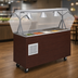 Thumbnail image #3 for Vollrath 2-Series Affordable Portable 4-Pan Refrigerated Cafeteria Unit with Breath Guard, Cherry Woodgrain Wrapper, and Storage Base