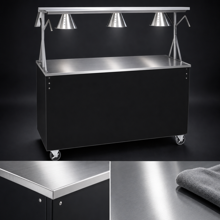 Product image #3 for Vollrath 2-Series Affordable Portable™ 60-Inch Utility Station with Buffet Breath Guard and Lights