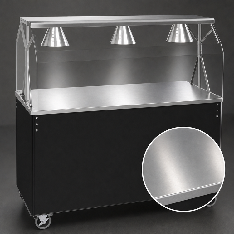 Product image #3 for Vollrath 2-Series Affordable Portable 60-Inch Utility Station with Buffet Breath Guard and Solid Base