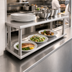 Thumbnail image #3 for Eagle Group 48-Inch W x 18-Inch D Stainless Steel Pass-Thru Shelf with Overshelf