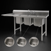 Thumbnail image #3 for Eagle Group 414 Series Coved Corner Three-Compartment Sink with 18-Inch Left Drainboard, 93-Inch Wide