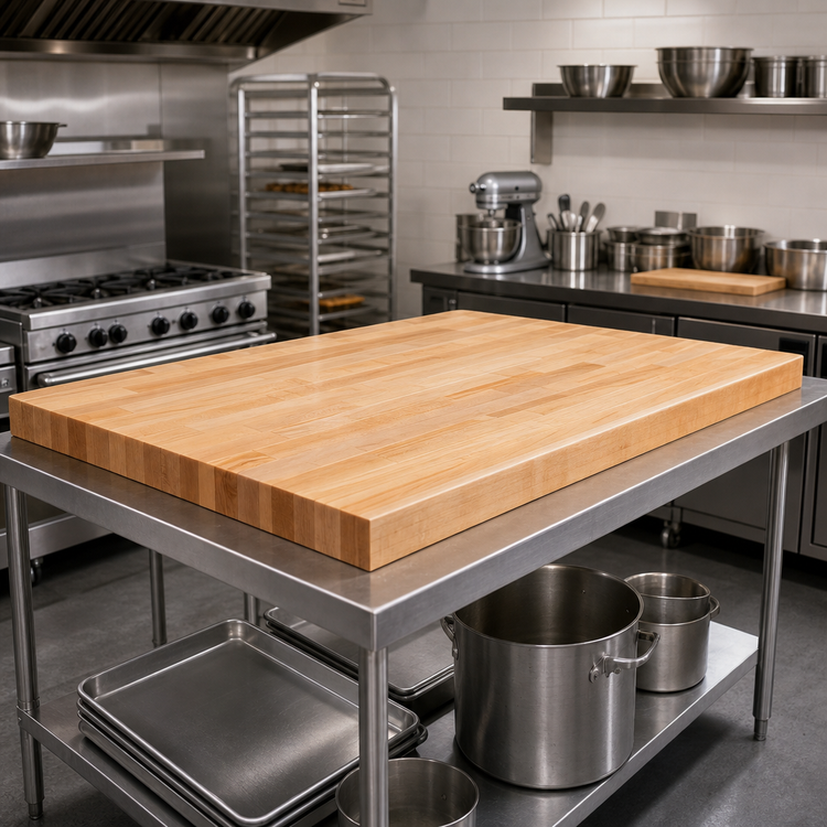 Product image #3 for John Boos 132-Inch x 30-Inch Edge Grain Laminated Northern Hard Rock Maple Work Table Top, 1-1/2-Inch Thick