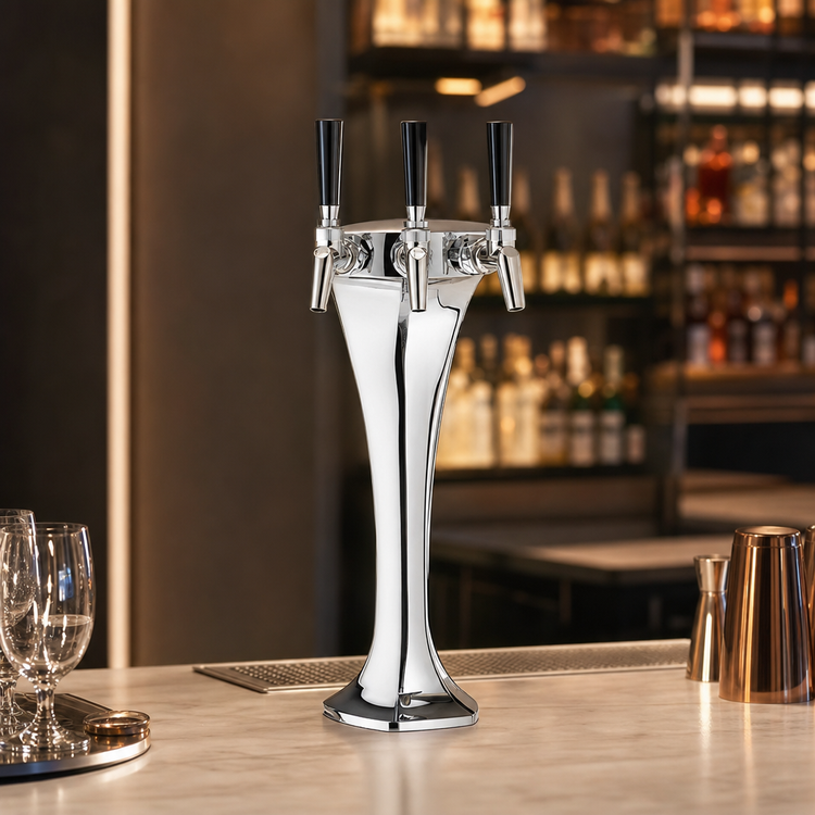 Product image #3 for Cobra Century System Glycol-Cooled Countertop Draft Beer Tower, 3-Faucet, Polished Chrome
