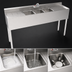 Thumbnail image #3 for Krowne Silver Series Three-Compartment Bar Sink with Left and Right Drainboards, 72 Inch Wide