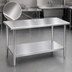 Thumbnail image #3 for Eagle Group Budget Series 84-Inch x 30-Inch Flat Top Work Table with 430 Stainless Steel Top and Adjustable Undershelf