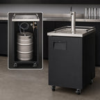 Thumbnail image #3 for Everest Refrigeration EBD1 One-Section Direct Draw Keg Refrigerator, 1 Half-Barrel Capacity, Single-Faucet Tower, Black Vinyl Exterior