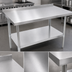 Thumbnail image #3 for John Boos Stallion 72-Inch x 30-Inch Stainless Steel Budget Work Table with Backsplash, Undershelf and Safety Edge