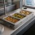 Thumbnail image #3 for Vollrath Short-Side Modular 3-Pan Marine-Grade Stainless Steel Drop-In Hot Well with Thermostatic Controls, Auto-Fill, and Manifold Drain
