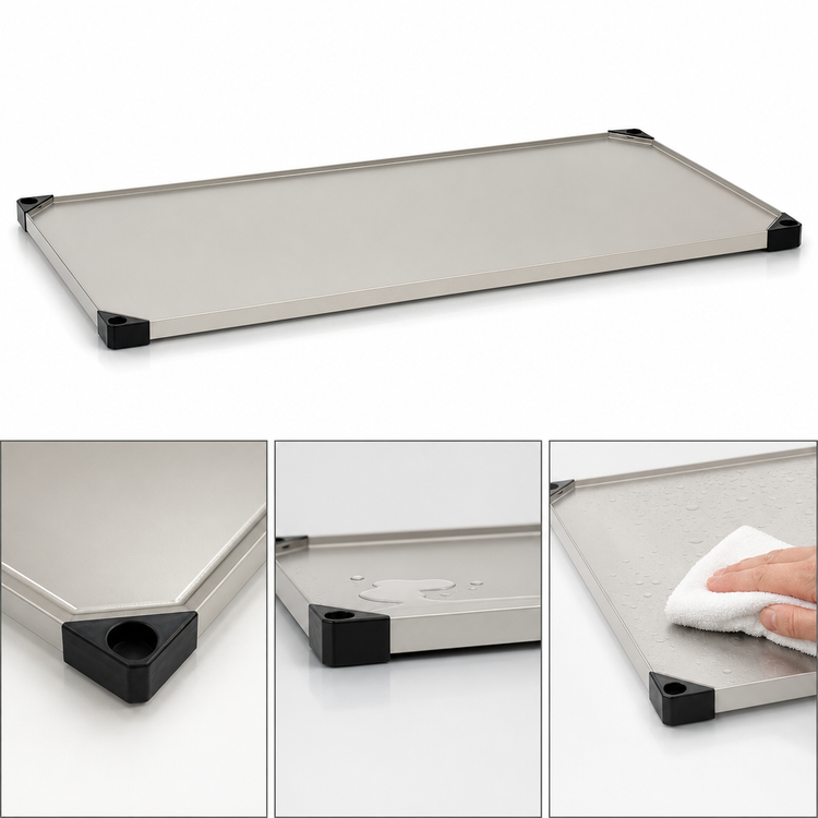 Product image #3 for Metro Super Erecta 42" x 24" Flat Solid Stainless Steel Shelf with Raised Ship's Edge