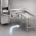 Thumbnail image #3 for Advance Tabco Spec-Line Right-Hand L-Shaped Island Soil Dishtable with 8-Inch Deep Pre-Rinse Sink, 47-Inch