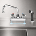 Thumbnail image #3 for Advance Tabco Deck Mounted Manual Faucet with Swing Spout and Melt Down Spray Nozzle, 4 Inch Centers