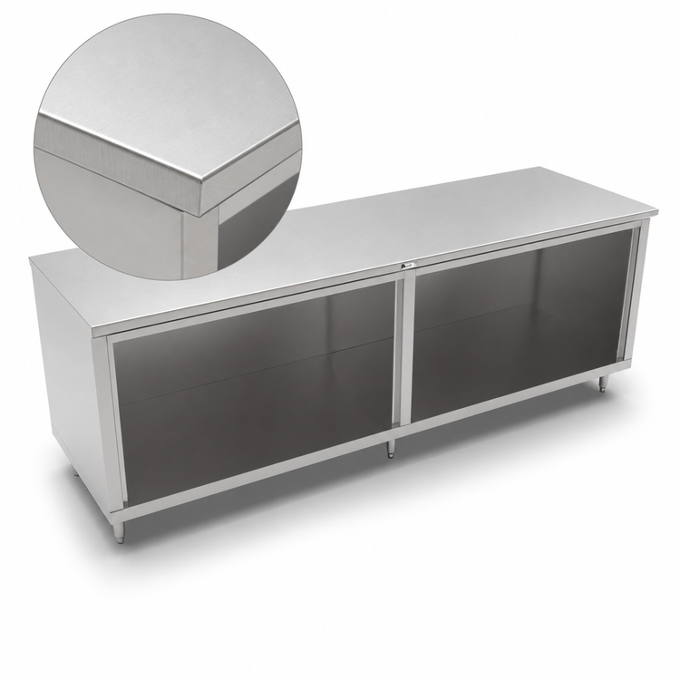 Product image #3 for John Boos Stainless Steel Cabinet Base Work Table with Open Front, 96 x 36 Inches
