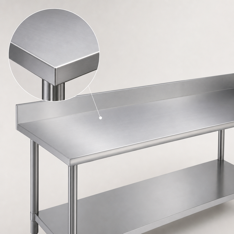 Product image #3 for Duke 84-Inch x 36-Inch Stainless Steel Work Table with 5-Inch Riser and Undershelf