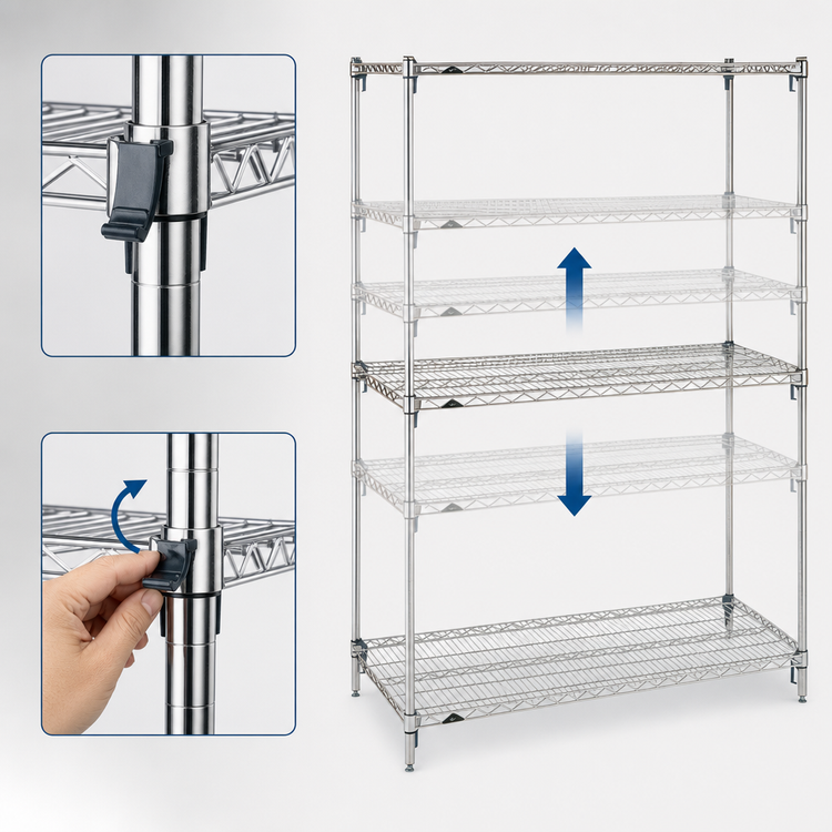 Product image #3 for Metro Super Adjustable Super Erecta Chrome Plated Starter Wire Shelving Unit, 60W x 18D x 74H