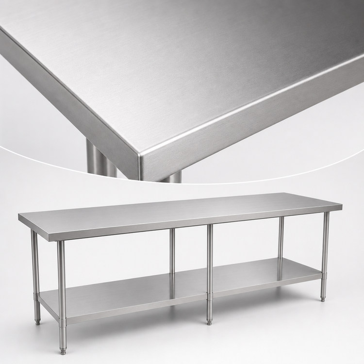 Product image #3 for Mixrite 84-Inch x 30-Inch Stainless Steel Work Table with Adjustable Undershelf