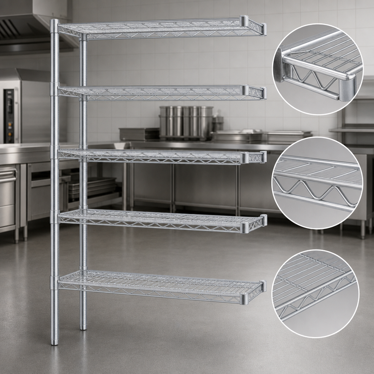Product image #3 for Eagle Group 5-Tier Wire Add-On Shelving Unit, 36 x 24 x 74 Inches, Chrome-Plated