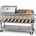 Thumbnail image #3 for KoolMore 8-Burner Mobile Commercial Outdoor Grill Charbroiler with 30-Inch Roll Dome Cover, Propane