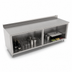 Thumbnail image #3 for John Boos 132 Inch x 24 Inch 14 Gauge Stainless Steel Underbar Work Table with Open Front Cabinet Base and 5 Inch Backsplash