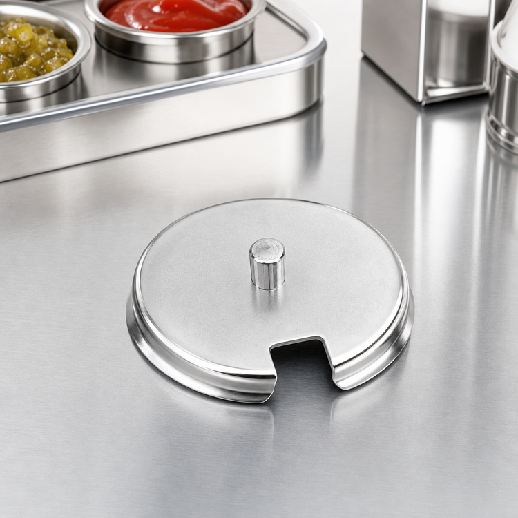 Product image #3 for Stainless Steel Slotted Condiment or Relish Jar Cover, 3-1/8 Inch ID