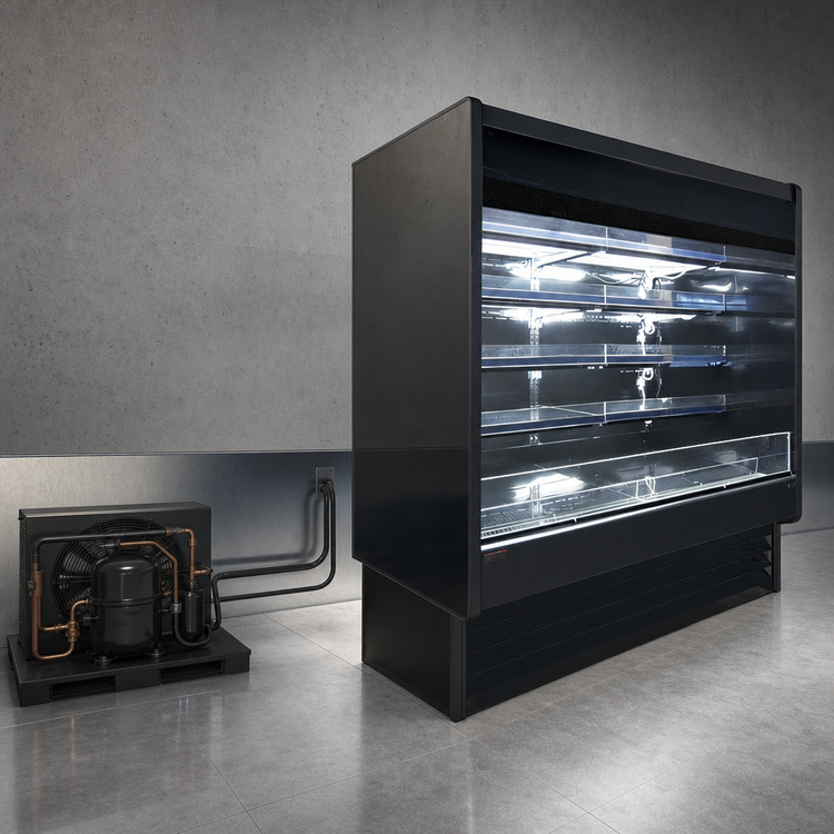 Product image #3 for Howard-McCray 35E Series Remote Dairy Open Merchandiser, 123-Inch, LED, Black, Straight Sides