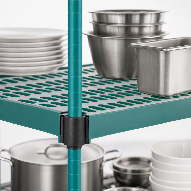Product image #3 for Eagle Group QuadPlus 36" x 24" Louvered Green Polymer Shelf Mat