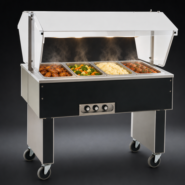 Product image #3 for Eagle Group Service Mate Deluxe Portable Buffet Hot Food Table with 4 Wells, 208V