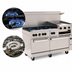 Thumbnail image #4 for Vulcan Endurance 60-Inch Propane Gas Restaurant Range with 6 Open Burners, 24-Inch Griddle-Broiler and 2 Standard Ovens