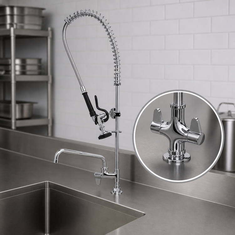 Product image #3 for equip Single Hole Deck-Mount Pre-Rinse Unit with 10 1/8-Inch Swing Nozzle Add-On Faucet