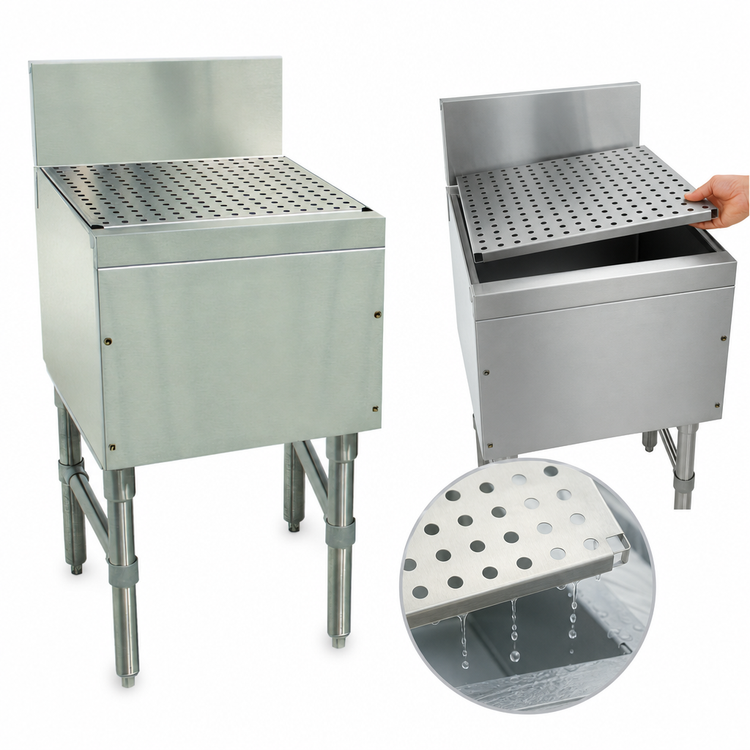 Product image #3 for Advance Tabco Prestige Freestanding Underbar Stainless Steel Drainboard, 36 Inch x 20 Inch
