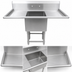 Thumbnail image #3 for John Boos Pro-Bowl Floor Model 1-Compartment Sink with Left and Right Drainboards, 69-1/4
