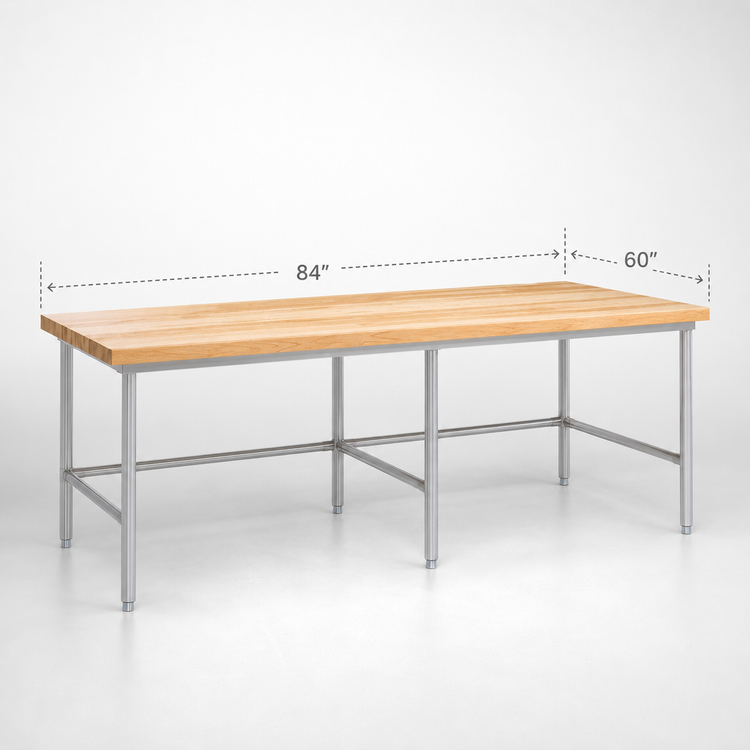 Product image #3 for John Boos Stainless Steel Baker's Table Frame for 84 x 60 Inch Top