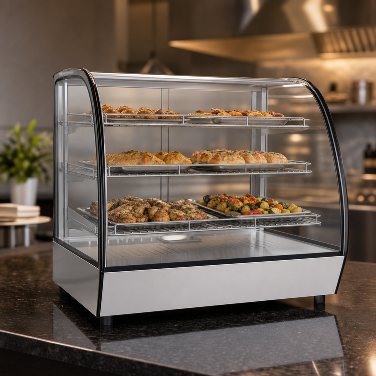 Product image #3 for Atosa CHDC-44 Countertop Curved Front Glass Heated Display Case, 4.4 Cu. Ft., 115V