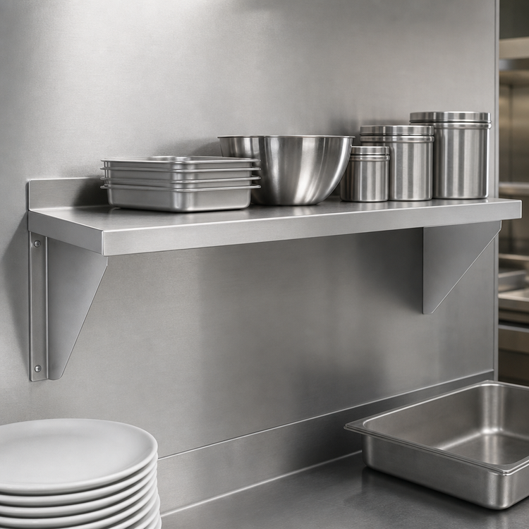 Product image #3 for Channel SWS1224 Solid Knock-Down Stainless Steel Wall Shelf, 24 x 12 Inches