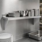 Thumbnail image #3 for Channel Manufacturing SWS1224 Solid Stainless Steel Wall-Mounted Shelf, 24"W x 12"D, 18 Gauge, 300 Series