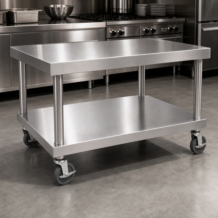 Product image #3 for Vulcan Universal Stainless Steel Equipment Stand with Undershelf, 37-Inch Wide, 5-Inch Casters