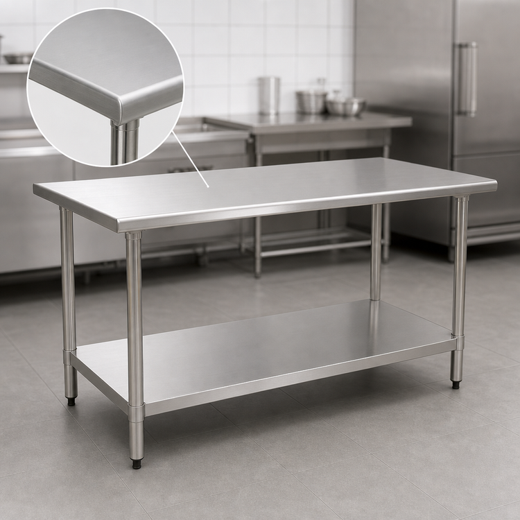 Product image #3 for 30-Inch x 24-Inch Flat Top Stainless Steel Work Table with Adjustable Undershelf