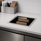 Thumbnail image #3 for Vollrath AcryFab MB-1 Flush-Mount In-Counter 2-Compartment Black ABS Bag Dispenser