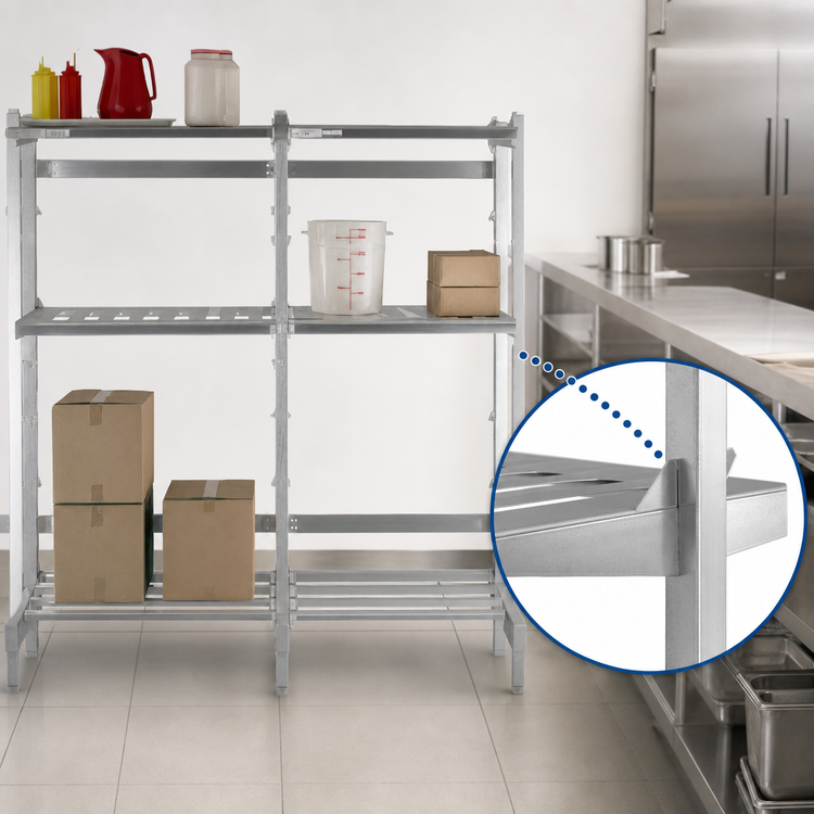 Product image #3 for New Age 27-Inch Deep x 72-Inch High Stationary Common Upright for 24-Inch Cantilever Shelving