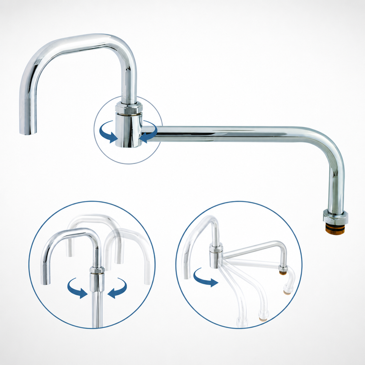 Product image #3 for T&S Brass Big-Flo 18 Inch Swivel Double-Joint Faucet Spout
