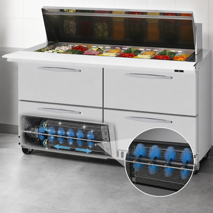 Product image #3 for Turbo Air PRO Series 60-Inch 2-Section Mega Top Sandwich/Salad Prep Table with 4 Drawers