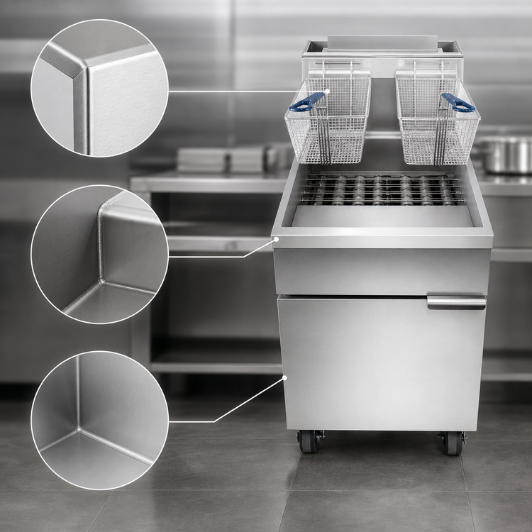 Product image #2 for Atosa CookRite ATFS-75ES-NG 75 lb. Floor Model Natural Gas Deep Fryer