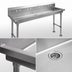 Thumbnail image #3 for John Boos Freestanding Multi-Station Stainless Steel Hand Wash Sink, 100-Inch, 5 Sets of 4-Inch On-Center Faucet Holes