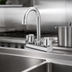 Thumbnail image #3 for Steel Works Stainless Deck-Mount Gooseneck Faucet, 4-Inch Centers, 6-Inch Spout