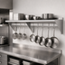 Thumbnail image #3 for Wall-Mounted Stainless Steel Overshelf with Pot Rack, 84-Inch W x 15-Inch D
